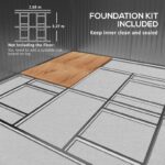 13 x 11ft Garden Shed Storage With Foundation Kit and Vents - Green