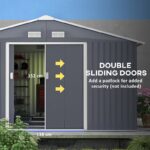 13 x 11ft Garden Shed Storage With Foundation Kit and Vents - Green